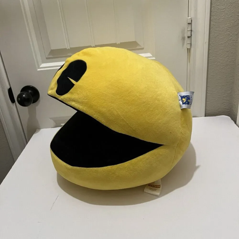 PAC-MAN Texas Lottery Yellow Black 14X13 Large Plush Arcade Collector Game
